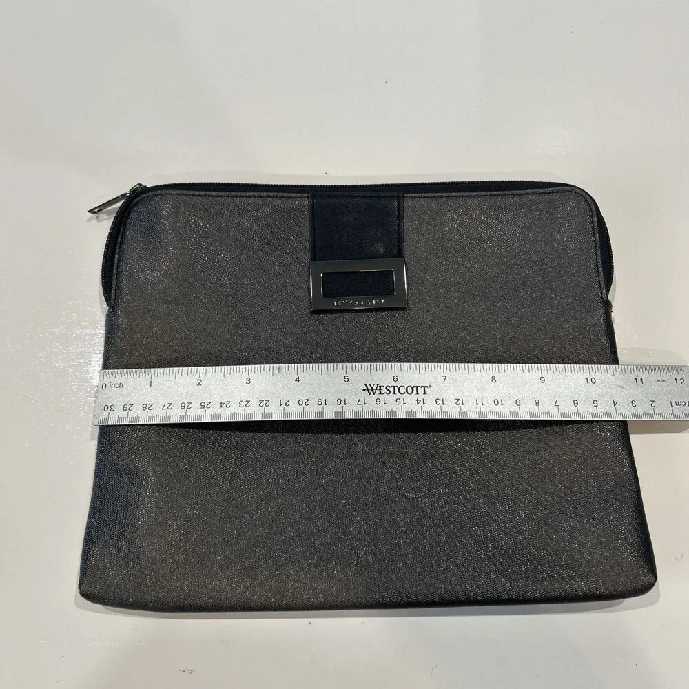 BVLGARI Zip Close  Makeup Bag Travel Toiletries Silver Gray Sparkle